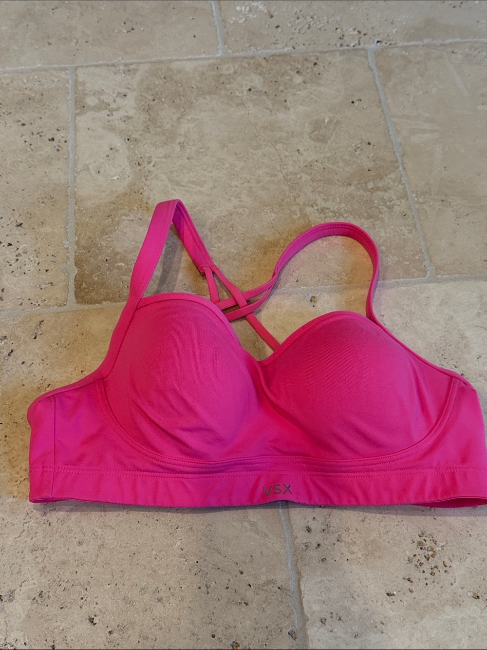 Victoria's Secret Bright Pink Padded Strappy Sports Bra